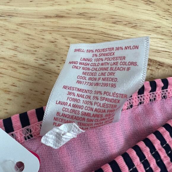 Xhilaration Juniors' Pink Striped Cheeky Bikini Bottom - Size Medium - NWT - Picture 6 of 7